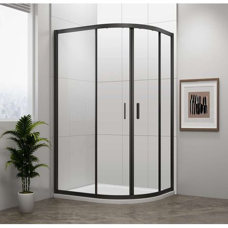 Polysan Easy Black - Box doccia semicircolare 120x90 cm, variante sinistra/destra, vetro trasparente/nero opaco EL2715B (1/4)