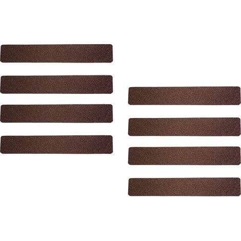 Lot de 8 Bandes Antidérapantes Marron de 5X 30cm pour Escaliers Antidérapants pour Planchers en Bois, Remorques de Bateau (1/5)