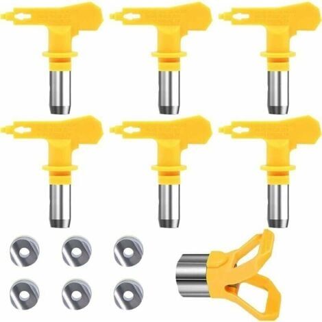 Buse Airless Buse Pistolet Airless Haute Pression et Résistance Thermique Lot de 6 Joints Buses Airless Compatible avec Pistolets à Peinture Graco Titan Wagner etc (Tapez 515,517,519,521,523,525) TRIM (1/4)