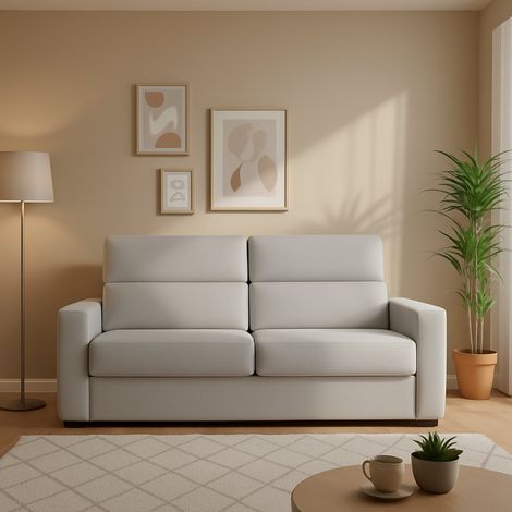 Dmora - Sofá cama 2 plazas None, Sofá convertible para salón, acolchado, desenfundable, calidad 100% Made in Italy, 180x95 h100 cm, Gris (1/5)