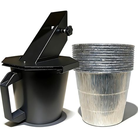 Récupérateur de graisse avec couvercle et poignée pour seau d’égouttement de fumoir, compatible avec 15 gobelets en aluminium (1/5)