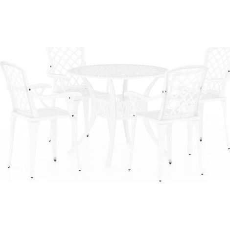 Maison Exclusive - 5-tlg. Bistro-Set Aluminiumguss Weiß