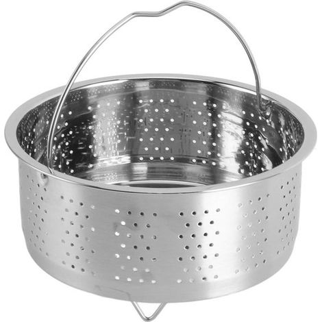 Dampfkorb mit Abfluss Größe S Oberer Durchmesser 16,5 cm Unterer Durchmesser 14,8 cm Höhe 9,5 cm Beinhöhe 2,5 cm Dampfeinsatz/Dampfgarrost/Dampfs (1/5)