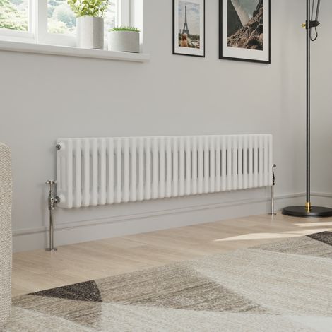 Warmehaus Traditional Triple Column White Radiator Cast Iron Style Radiators 300 x 1462mm