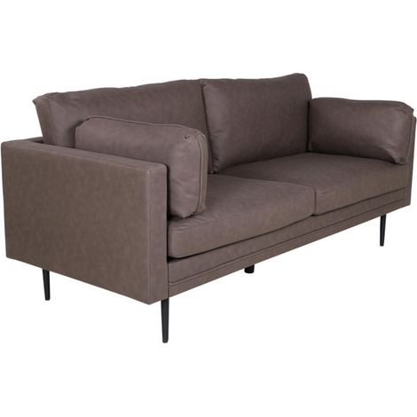 Canapé 3 Places en Microfibre "Boom" 203cm Marron (1/5)