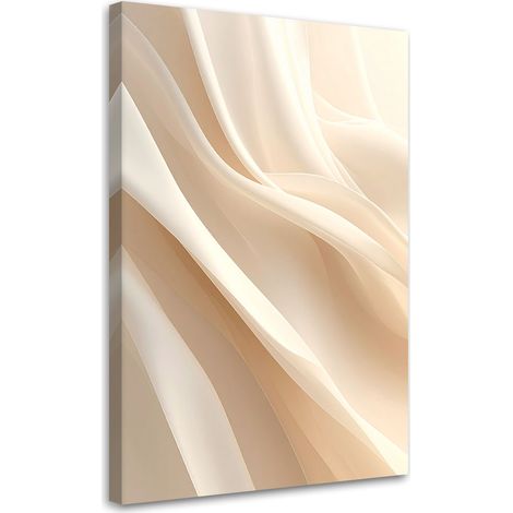 Stampe su Tela, Onde astratte color crema in un'elegante composizione. - 20x30 (1/2)