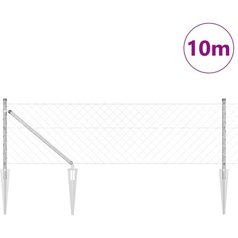 Maison Exclusive - Schweißdrahtzaun mit Spikes 10 x 0,6 m (B x H)