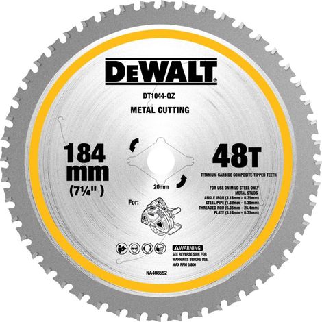 Hoja de sierra circular DeWalt dt1044-qz metal 184 mm 48 dientes