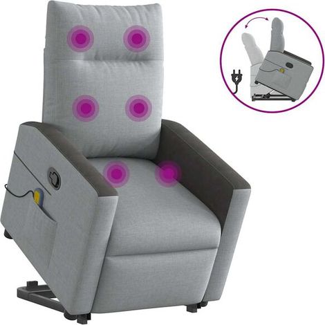 Fauteuil de massage inclinable en tissu gris clair (1/5)
