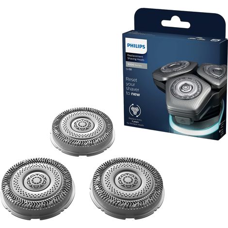 Têtes de rasage, compatibles avec les rasoirs Philips Series S8000, S9000 et 9000 Prestige, performances optimales, auto-affûtage, 3 lames, modèle SH91/50 (1/5)