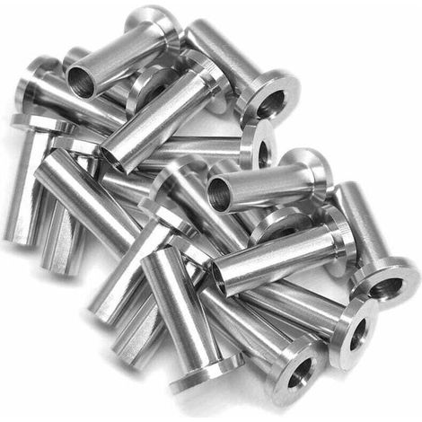 Manchons de protection en acier inoxydable 316 Lot de 20 Pour garde-corps en bois Installation facile sans adhésif (1/4)