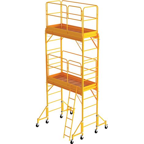 Matisère – Échafaudage roulant acier 5.60m de hauteur de travail – Charge maximale 450kg – Accès par planchers à trappes – 9901A0900
