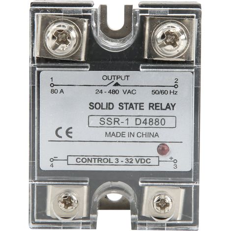 Relais statique SSR-80-DA, module à semi-conducteurs, commande DC vers AC, 3-32VDC / 24-480VAC (1/5)