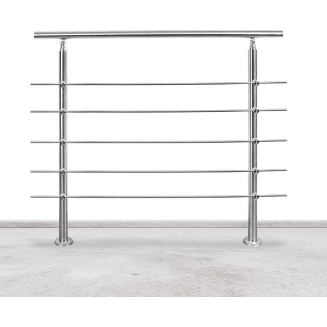SWANEW Ringhiera 180 cm acciaio inox 5 binari corrimano balaustra aiuto scala balcone interno esterno