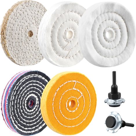 5 Pièces Disques Polissage 10.16 cm avec Trou de Mandrin 1.27 cm, Disque de Polissage avec Perçage Tige, pour Automobiles, Bois, Plastiques, Métaux (1/5)
