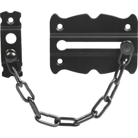 Chaîne de Sécurité pour Porte Serrure à Chaîne en Acier Installation Facile Protection pour Portes et Fenêtres Coulissantes Compatible avec Divers Matériaux, Noir, Acier (1/4)