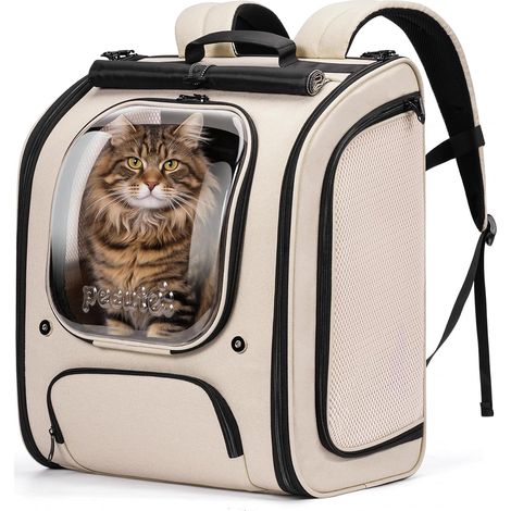Sac à Dos Chat XXL,Grand EspaceTransport pour Chat,Ergonomie,Kaki (1/5)