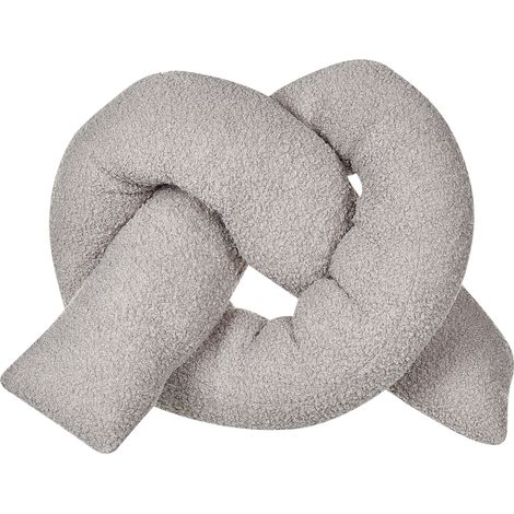 Cojín moderno 172 x 14 cm tela afelpada almohada múltiples formas textil decoración accesorios sala de estar dormitorio gris Gladiolus