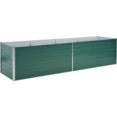 Fioriera rialzata per piante e fiori acciaio zincato 320 x 80 x 77 cm verde 020001114