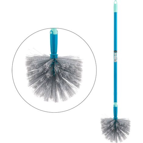 Balai tete de loup a manche telescopique 147 cm - bleu canard/aqua - Tendance (1/2)