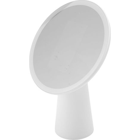 Miroir de maquillage LED 7,6 pouces, 30 LED, 3 niveaux d'intensité, rotatif à 90°, rechargeable par USB avec éclairage intégré. (1/5)