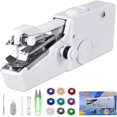 Machine à coudre portable, mini machine à coudre pour débutants, machines à coudre électriques pour divers tissus, kit d'outils pour la réparation de vêtements et les travaux manuels de couture (1/5)