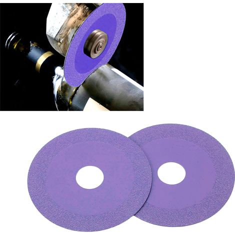 2 pièces, diamètre extérieur 100 mm, diamètre intérieur 22,23 mm, grain diamanté de 15 mm, largeur et épaisseur de 1 mm, disque de coupe pour verre, carrelage en céramique, jade, cristal, disque de po (1/5)