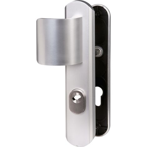 Vachette – Poignée de porte d'entrée blindée Secumax One – Entraxe 195 mm – Finition gris argent – Pour portes d'entrée sécurisées (1/6)