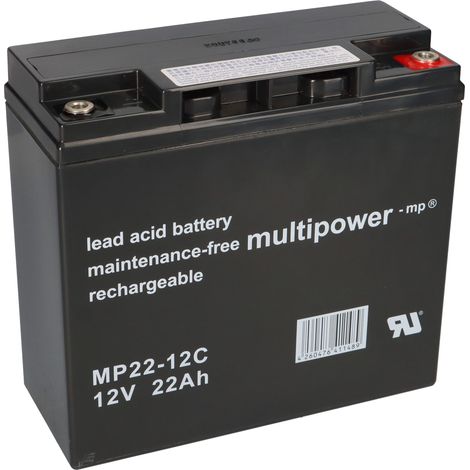 Multipower MP22-12C AGM Zyklenakku 12V 22Ah – M6 (1/5)