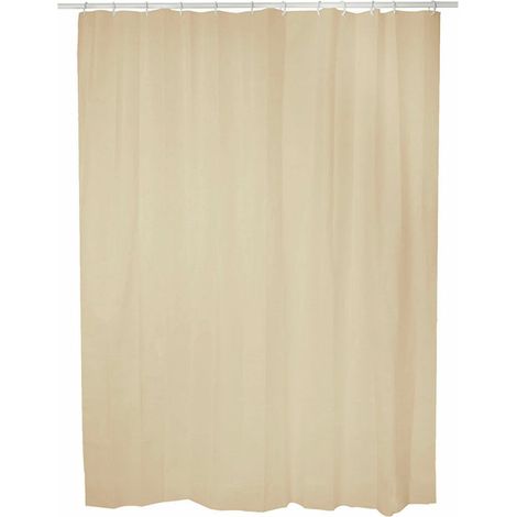 Tenda da bagno lavabile antimuffa "Basic" 140x180 cm in PVC beige (1/2)