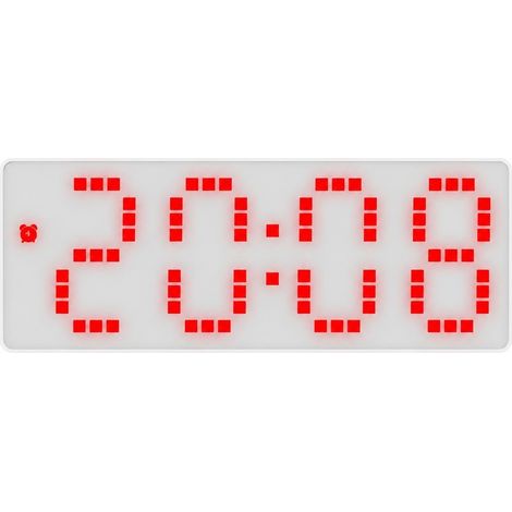 Réveil électronique LED, double alimentation (piles et secteur), plastique, style simple, 8017, lumière rouge (1/5)