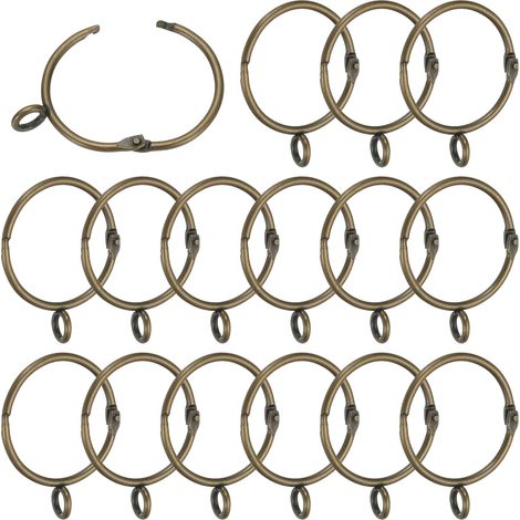 16 pièces Anneaux pour Tringle à Rideau Anneaux métalliques Bronze. (1/5)