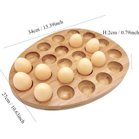 Egg storage tray, pallet, egg rack, fixed shelf, egg rack countertop, compact natural kitchen display refrigerator for chocolate, sushi, kitchen organization, suitable for busy parents' homes, bamboo