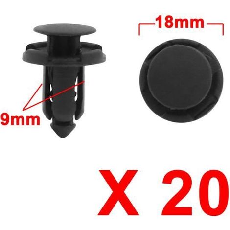 20pcs 9mm Trou fixation rivet plastique Bouclier Appuyer sur agrafe pour voiture a16062100ux0170 (1/3)