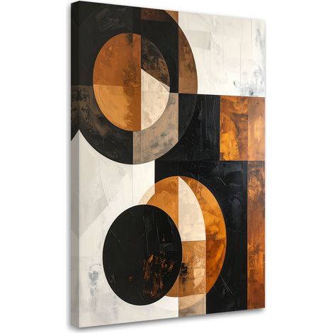 Stampe su Tela, Astrattismo cerchi forme marrone e grigio, 30x45 (1/5)