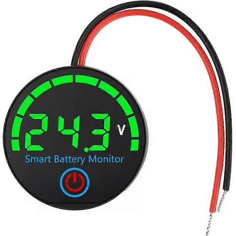 Indicateur de niveau de batterie LED, voltmètre numérique 12 V/24 V/36 V/48 V, testeur de charge de tension pour batterie au lithium, carte verte (1/5)