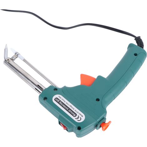 Kit de soudage électrique avec fer à souder et fil de soudure, utilisation à une main, boîtier en ABS vert foncé, pour circuits imprimés, prise UE 220 V (1/5)