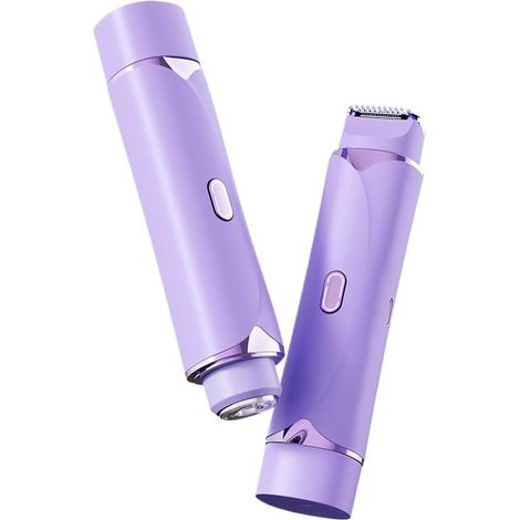 Rasoir Électrique Femme Tondeuse Bikini 2 en 1, Imperméable Sans Douleur LED Portatif Visage Corps Lèvres Aisselles Violet (1/5)