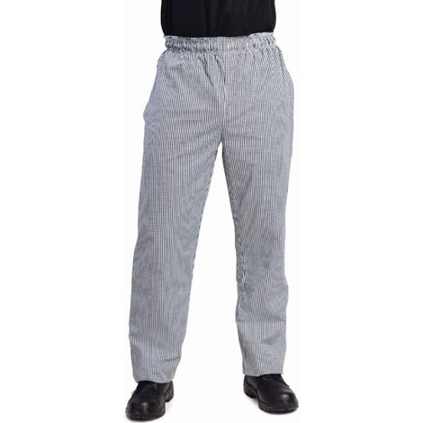 Pantalon de cuisinier mixte Whites Vegas petits carreaux noir et blanc M