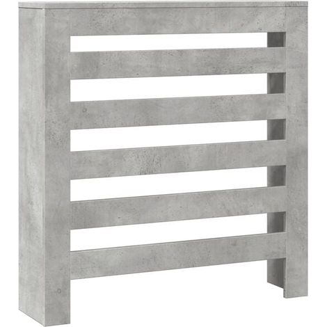 Cache-radiateur gris béton, 78 x 20 x 82 cm, bois composite (1/5)