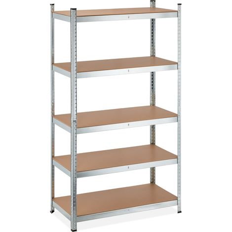 Estantería de carga pesada práctica para garaje 90 x 80 x 40 cm ajustable versátil de acero plateado 130012362 (1/5)