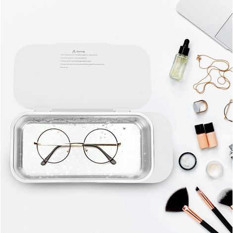 Ortviai Nettoyeur ultrasonique 40 kHz pour lunettes et bijoux – cuve en acier inoxydable alimentaire, 450 ml, 30 W (1/3)