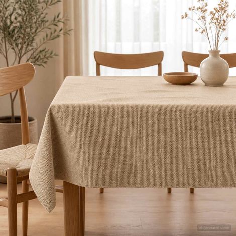 vidaXL Tovaglia in juta Naturale Ø 140 cm 100% Juta Tossa (1/5)