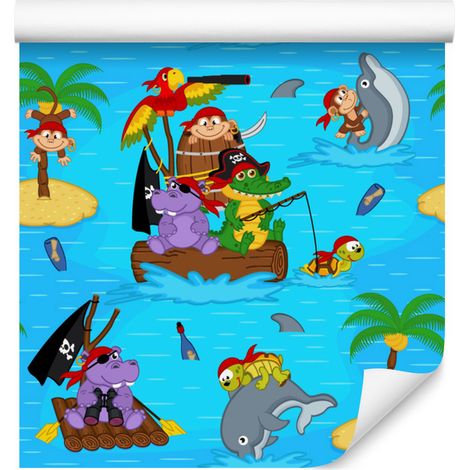 Carta da parati a tema pirati per soggiorno e camera da letto, 50x1000 cm (1/5)