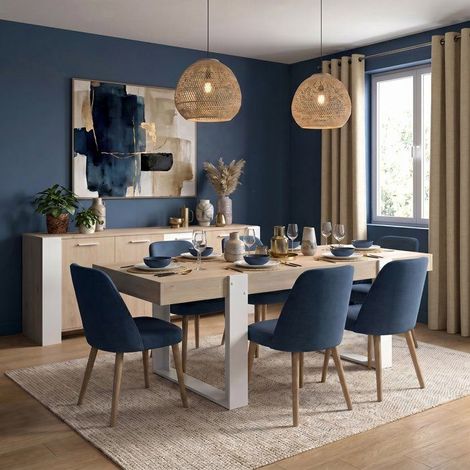 Ensemble Buffet et Table rectangulaire - Style Scandinave - LOFT - Chene / Blanc - PARISOT