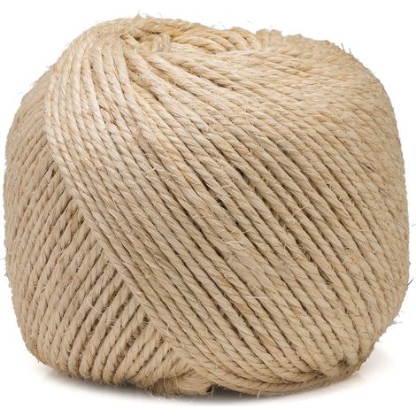 Ficelle Sisal 4mm ±190m Corde 100% Naturelle pour Jardin, Arbre à Chats, Bricolage, Emballage (1/3)