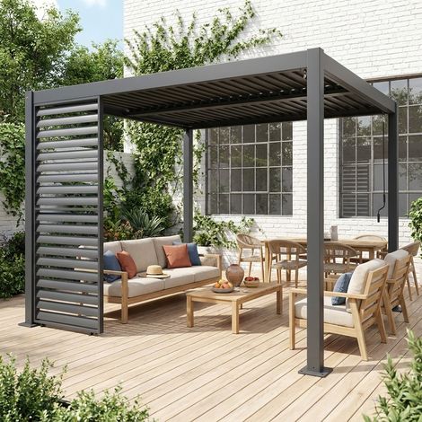 Persienne 100cm pour pergola bioclimatique aluminium anthracite Palace