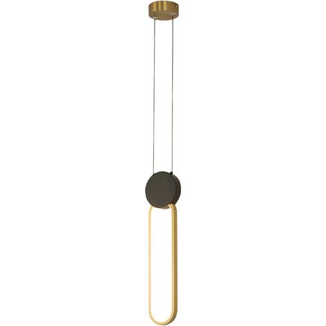 Suspension Luminaire LED 13W Variable Doré et Noir Mat Zambelis - Blanc chaud - 3000K (1/2)