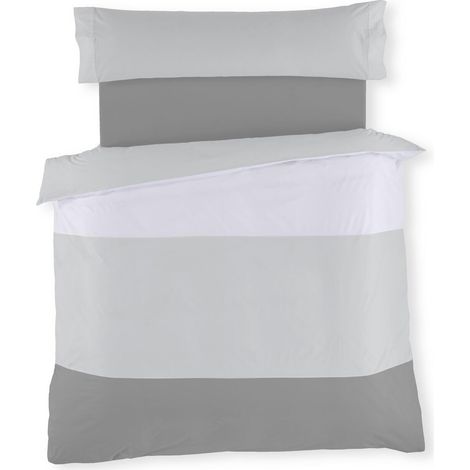 Housse de Couette Gris Perle 220 x 220 cm