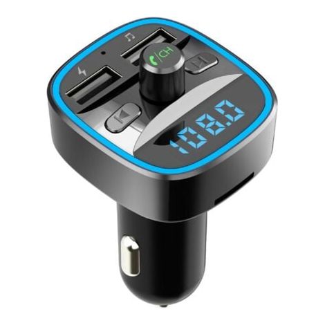 Dual USB Ports 5V/2.4A & 1A, Musique MP3 sans FilChargeur Voiture Support Carte TF/Clé USB Bluetooth Voiture, Transmetteur FM Bluetooth 5.0 Adaptateur Radio Lecteur de , Appels Mains Libres (1/5)